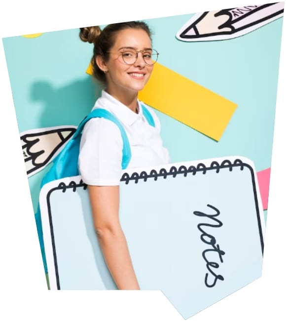 alumna joven cuaderno campus